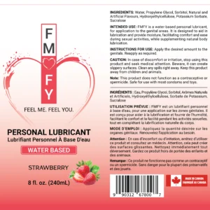 8oz (240ml) Strawberry Water-Based Lubricant