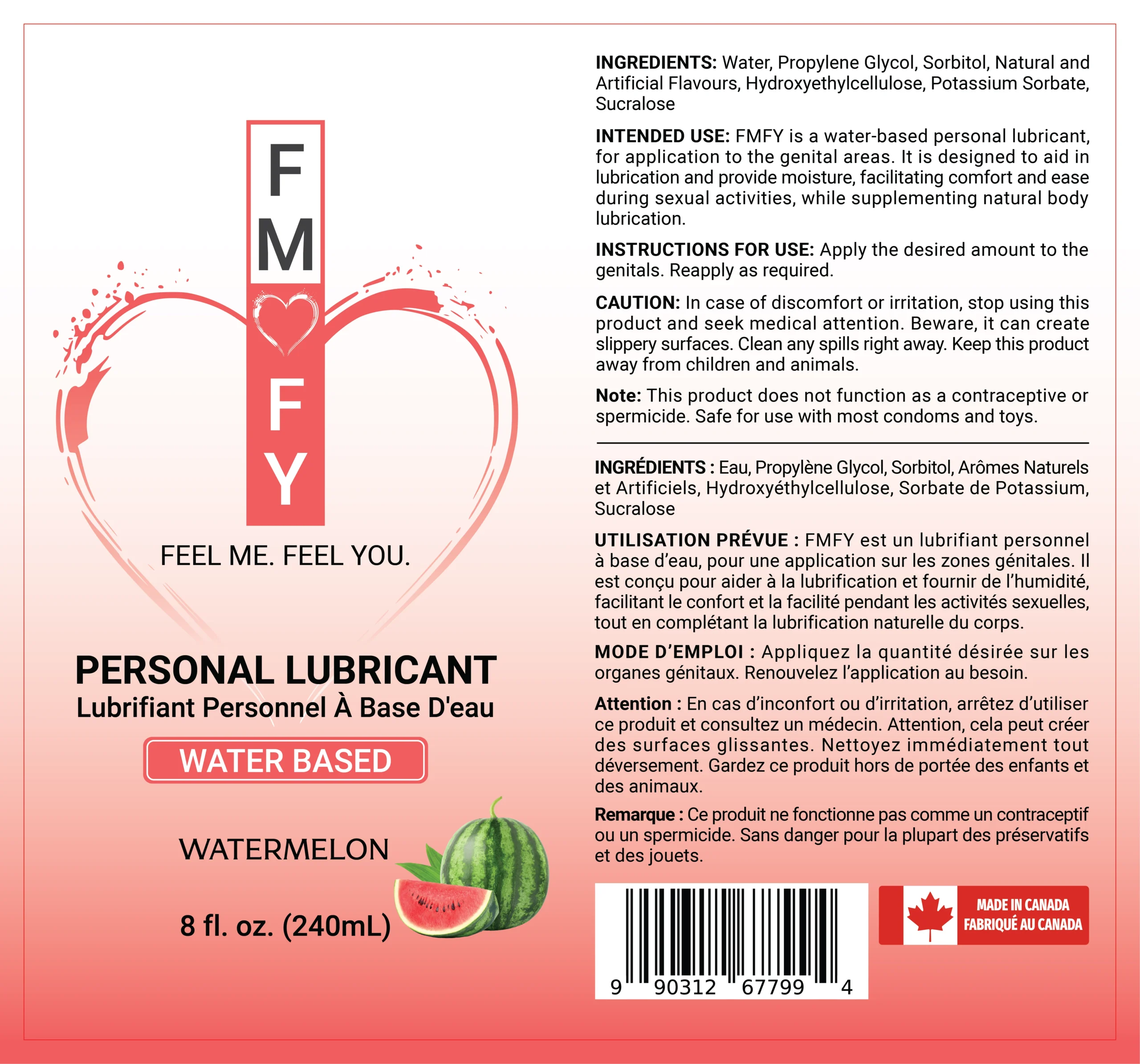 8oz (240ml) Watermelon Water-Based Lubricant - Image 4